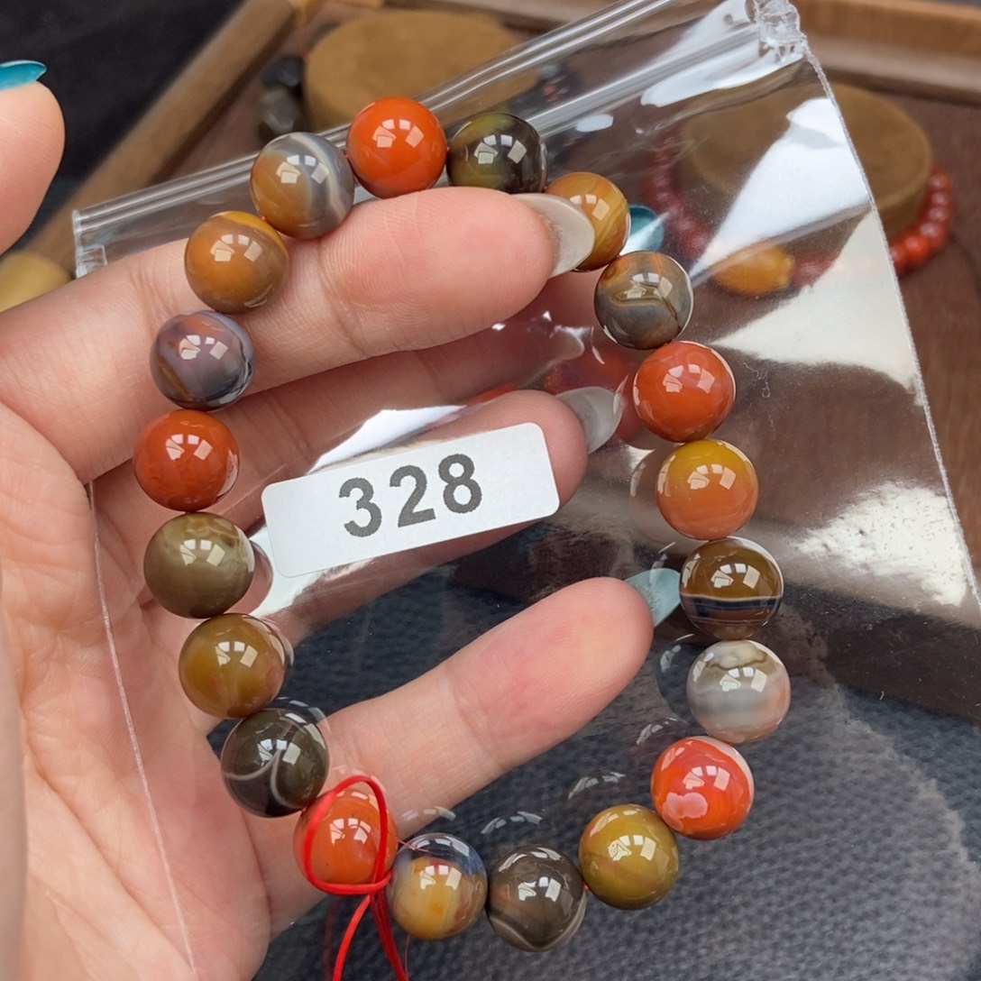 南红玛瑙未镶嵌手链卡10