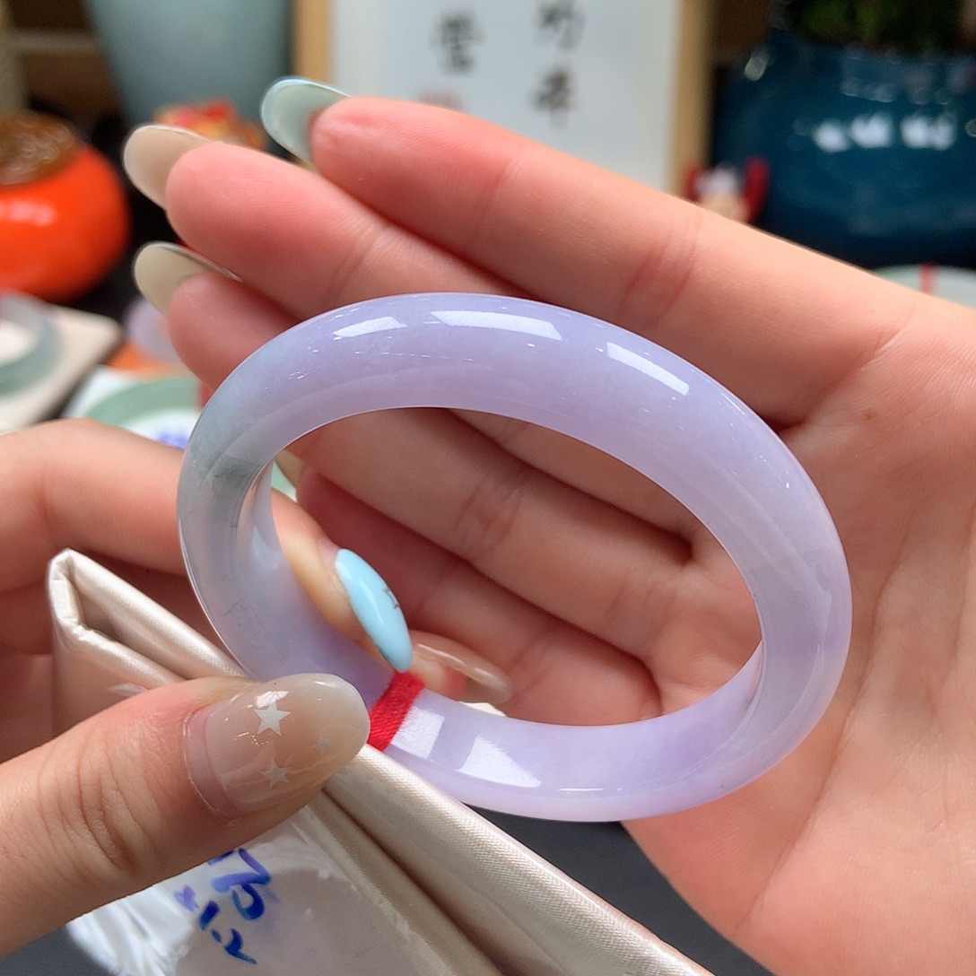 翡翠未镶嵌手镯紫罗兰包容15号