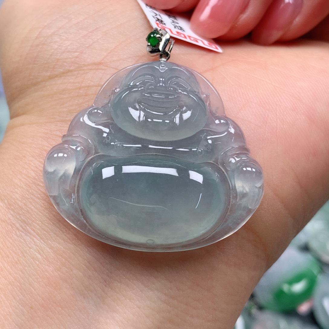 翡翠颈饰18K金镶嵌天然翡翠