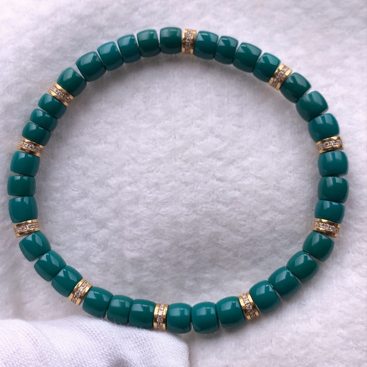 绿松石车挂18K金镶嵌