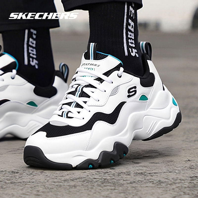 斯凯奇男鞋2025秋冬季新款厚底增高老爹鞋加厚保暖熊猫鞋潮流鞋子