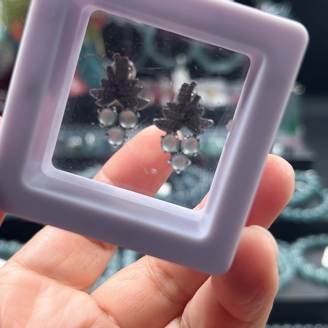 翡翠未镶嵌手链天然a货翡翠耳钉白冰