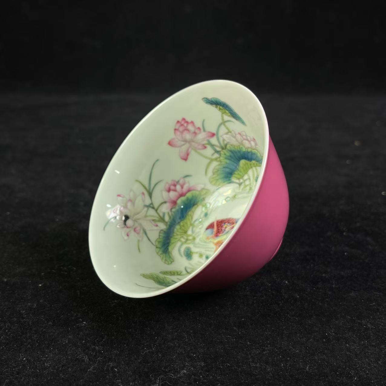 M内满池娇外胭脂红釉杯