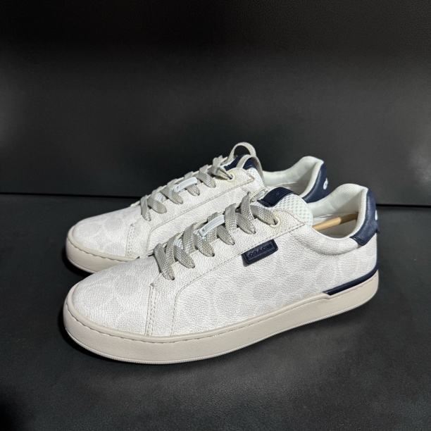 99新 COACH/蔻驰 40码/蓝灰 印花低帮男款板鞋