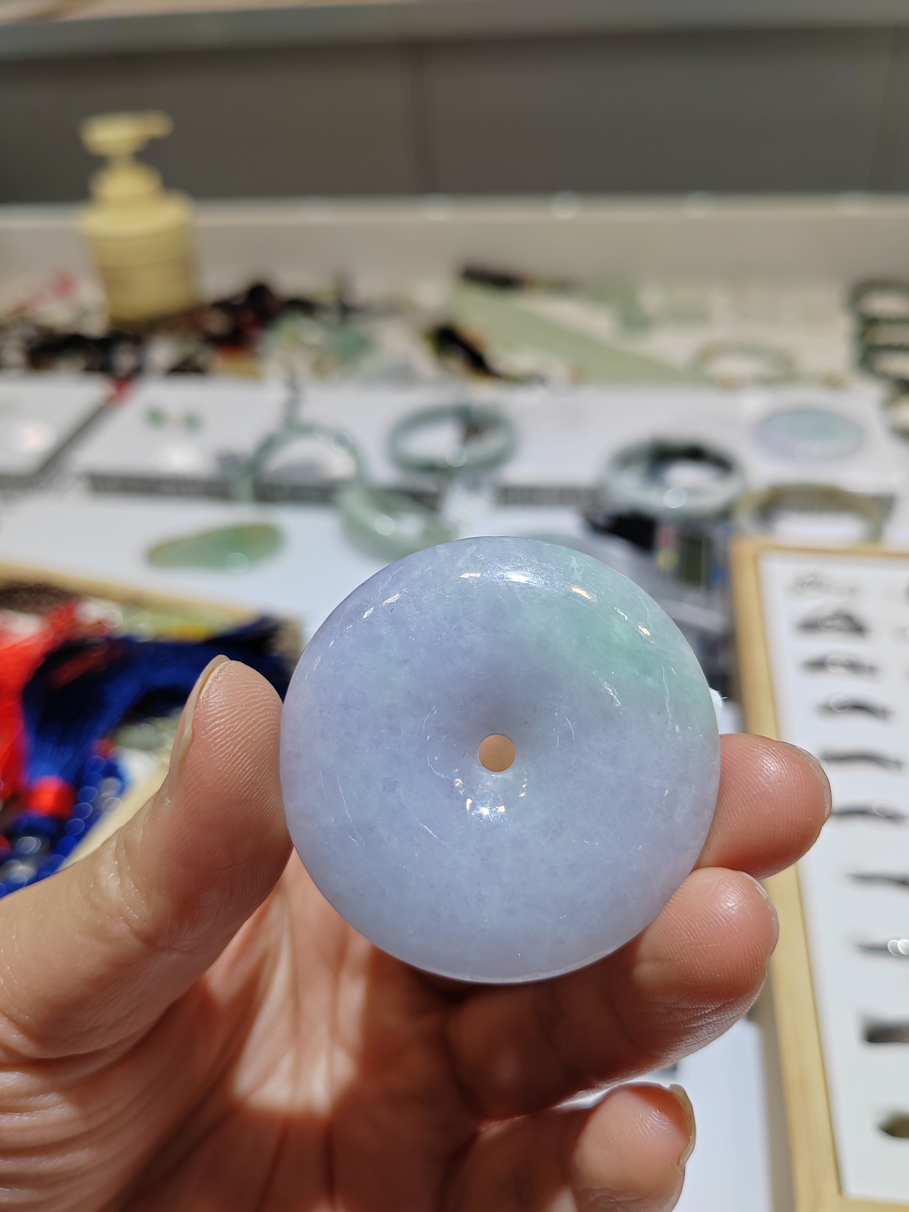 纯天然A货翡翠紫罗兰平安扣