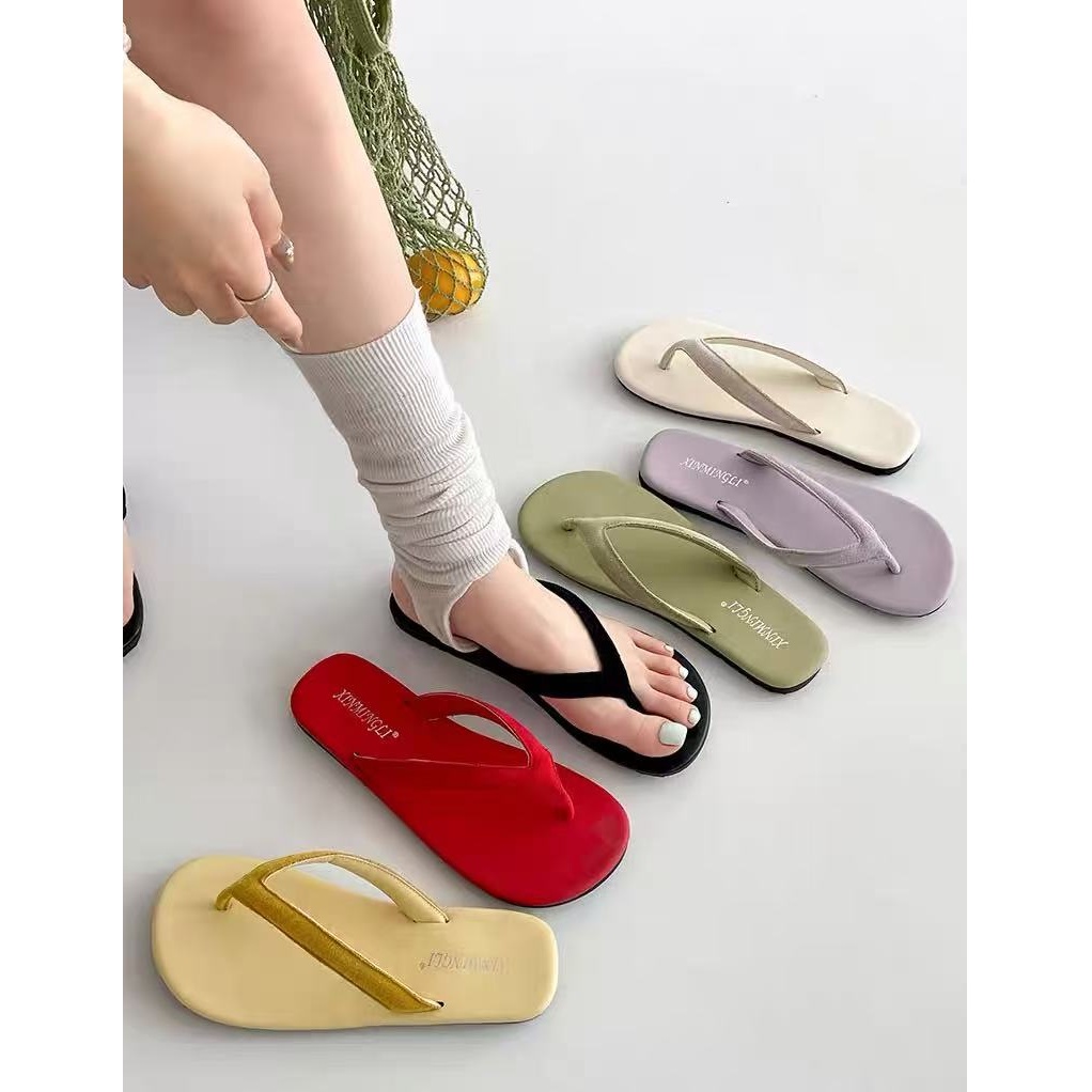 休闲纯色镂空中国风韩版甜辣千金风人字拖鞋2281