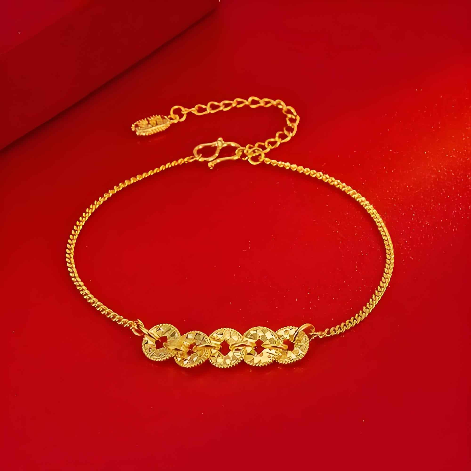 为初甄选--碎冰冰五帝钱手链c144 KQ