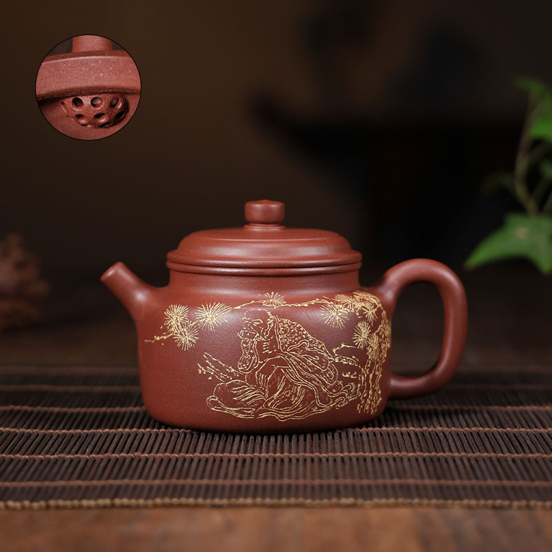《德钟》原矿零添加紫泥精工半手紫砂茶壶230cc