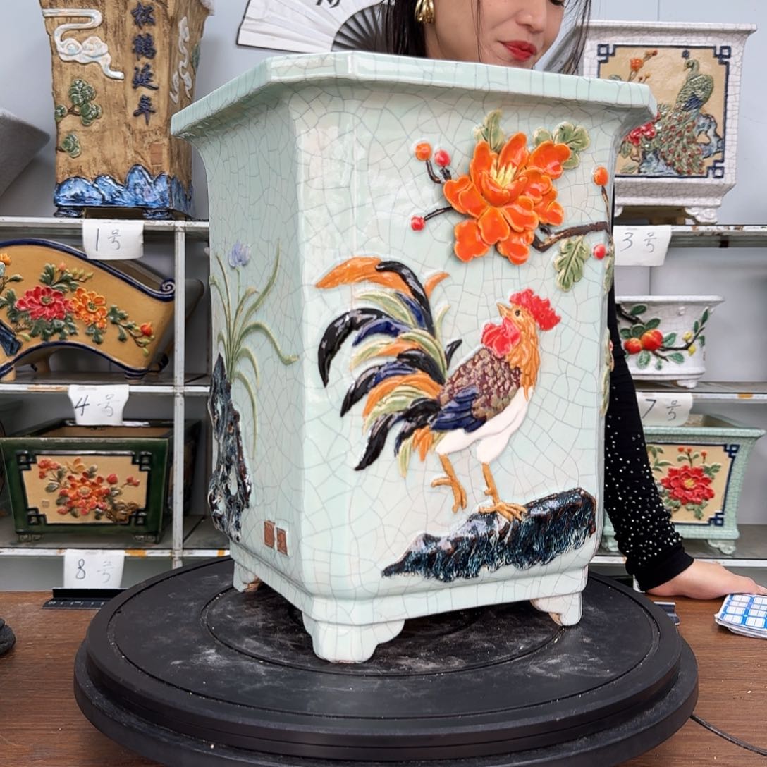 红陶?****?石湾盆338