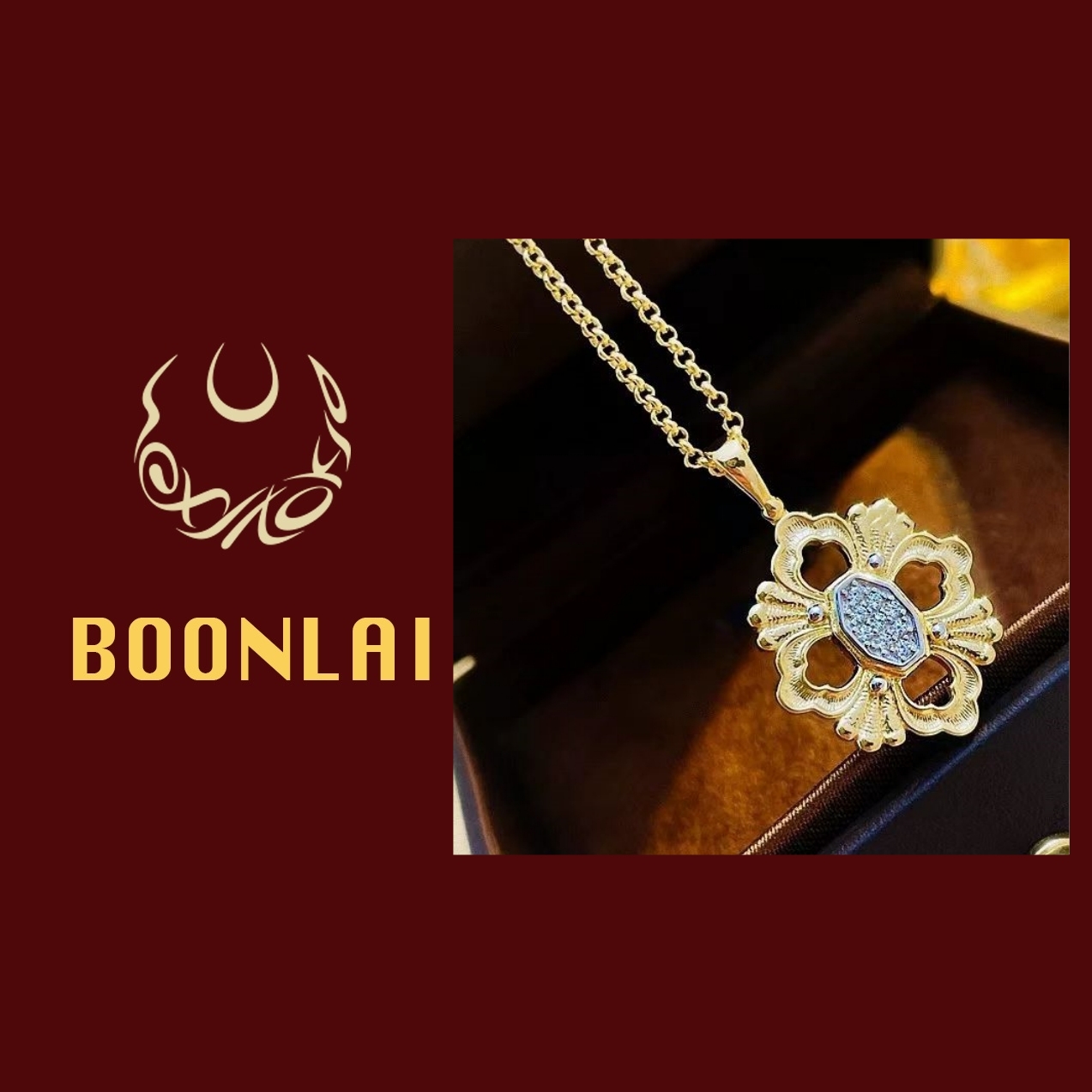 铜合金项链 【满七免一】Boonlai 大货金属菱形镶钻镂空项链 x