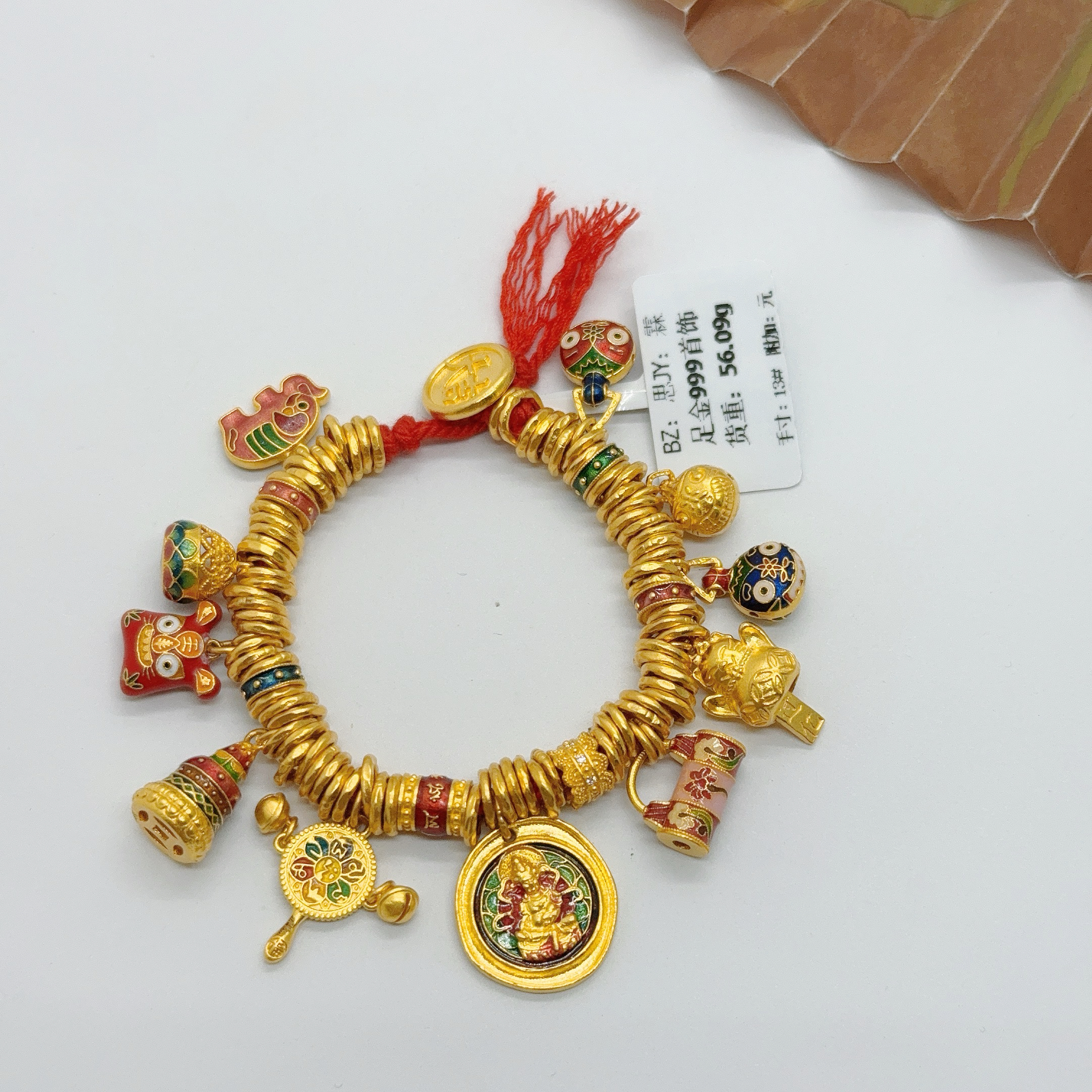 足金999手工盘缠 卡6 黄财吞金兽  13CM 56.09