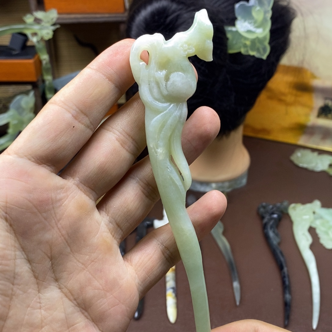 未镶嵌蛇纹石玉发饰