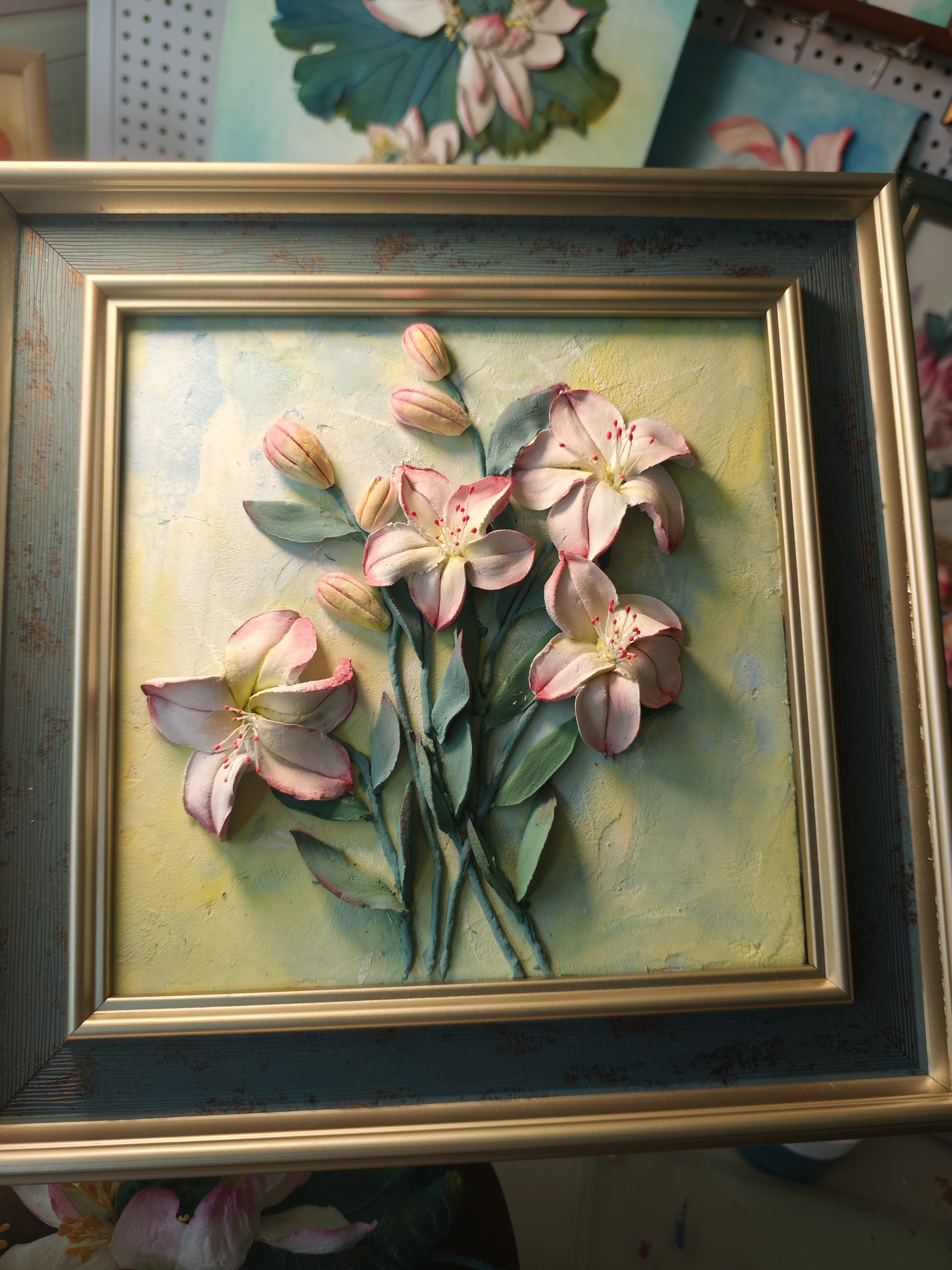 手工制品默认微瑕介意慎拍 装饰画画心20×20 赠送画框约30×30