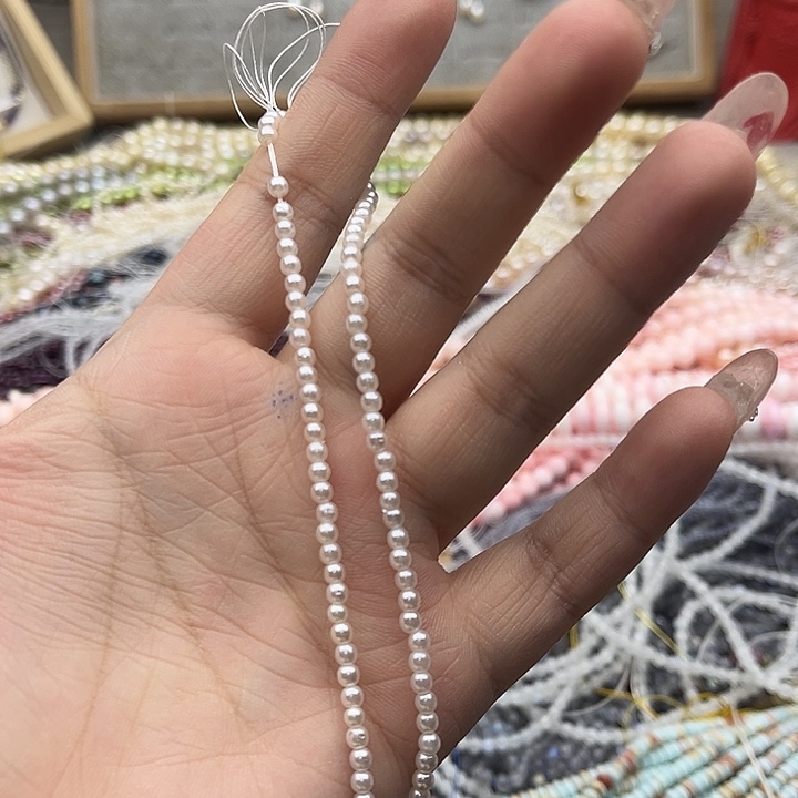 玛瑙/玉髓珠宝半成品未镶嵌2条2mm左右贝珠