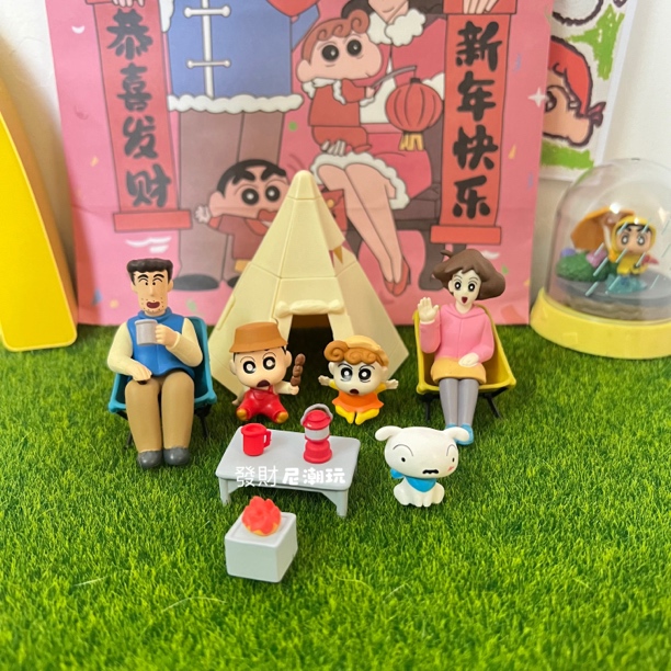 新仔一家露营手办房间摆件公仔
