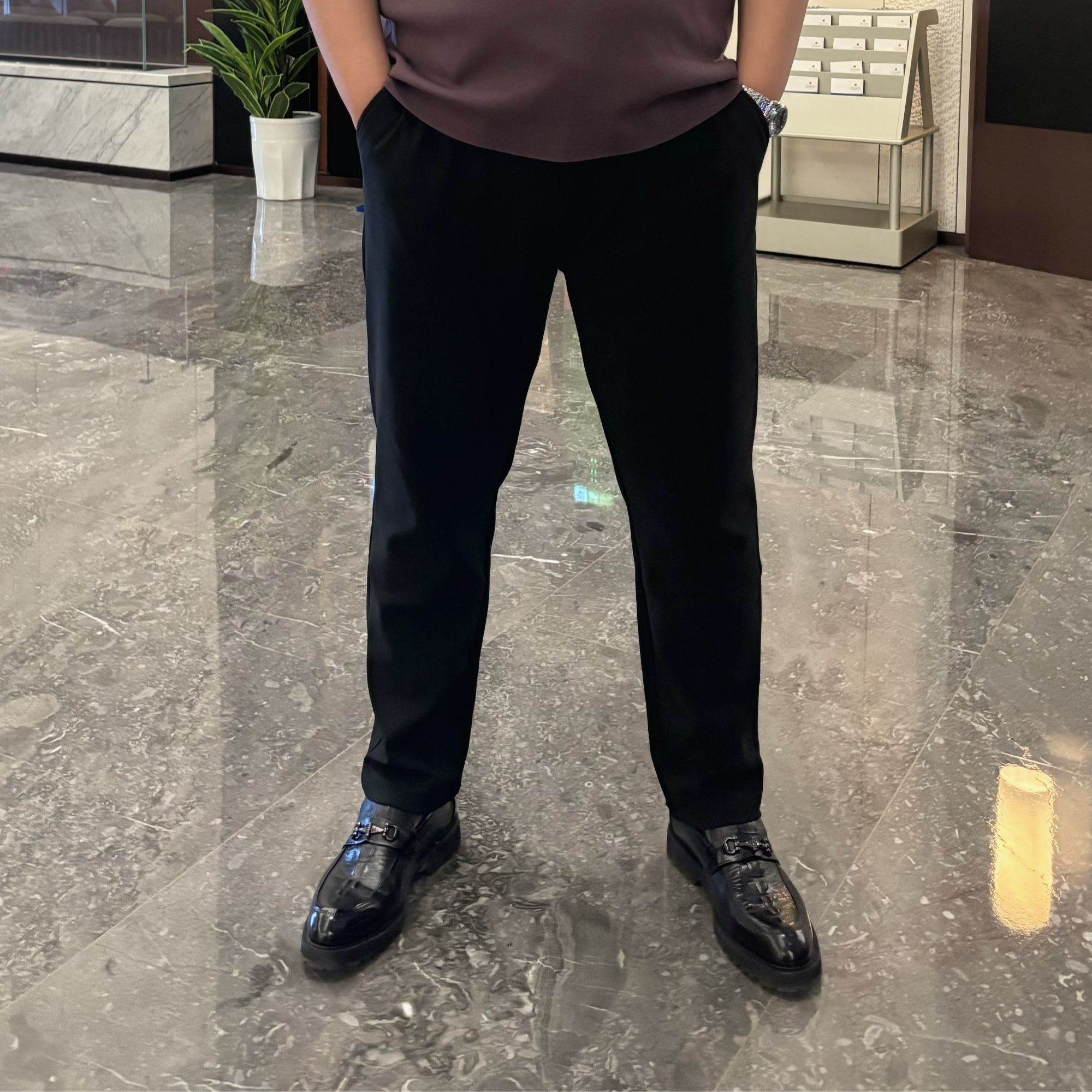 【郭有样轻奢风推荐】冬季男士商务休闲加厚加绒高弹百搭微直筒西裤