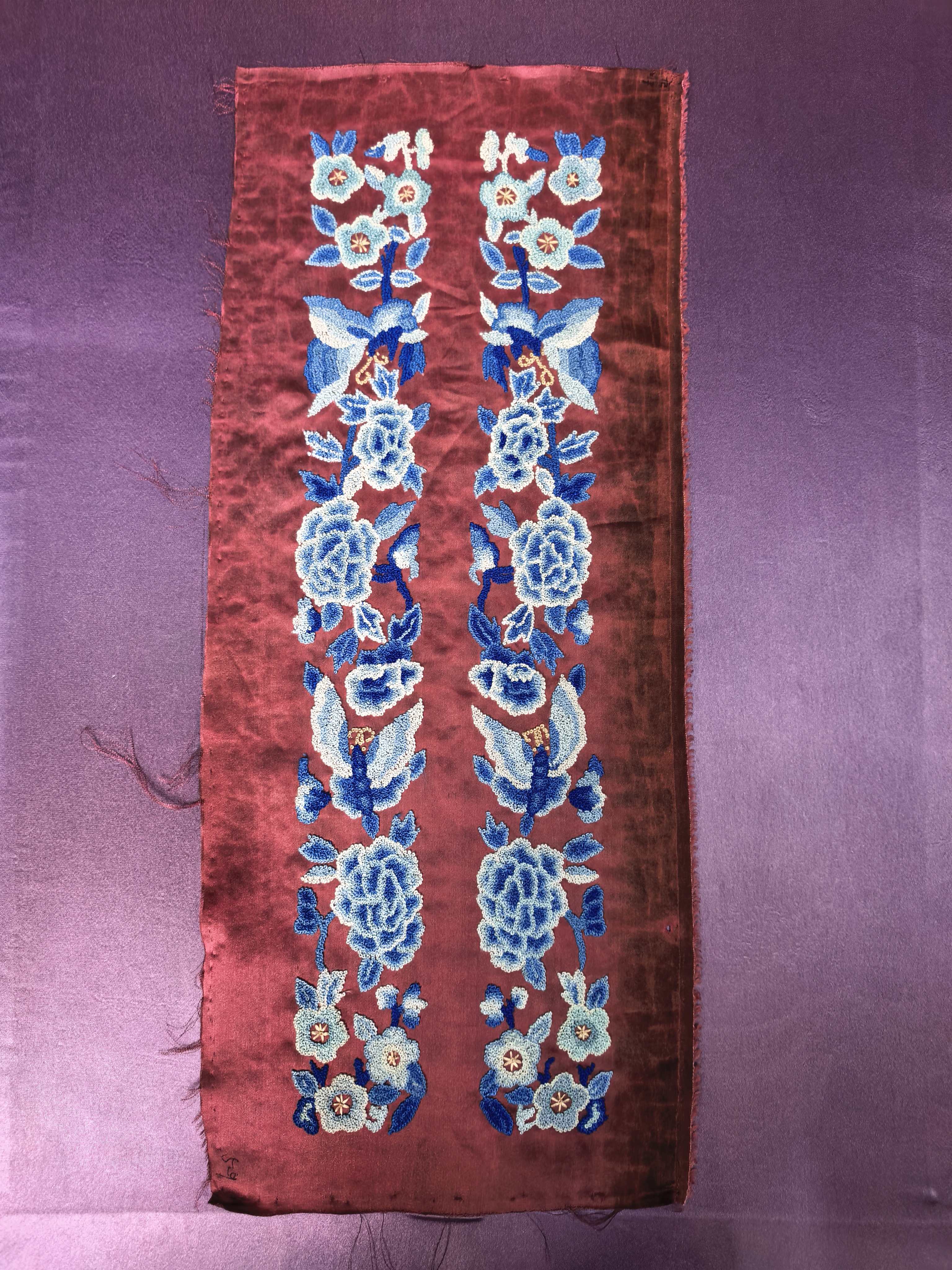 纯手工刺绣绣片孤品5*38cm