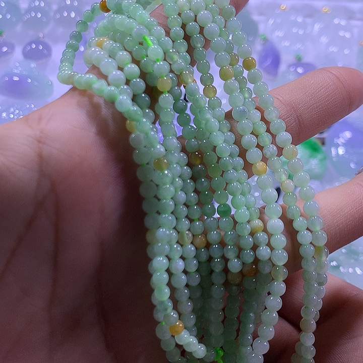 翡翠未镶嵌颈饰天然翡翠A货珠链多样性发货发其一