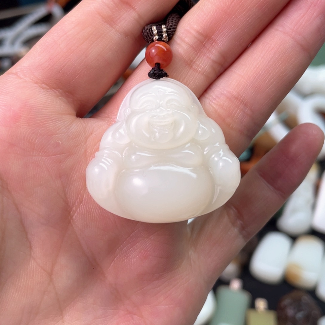 和田玉挂件未镶嵌米达佛公