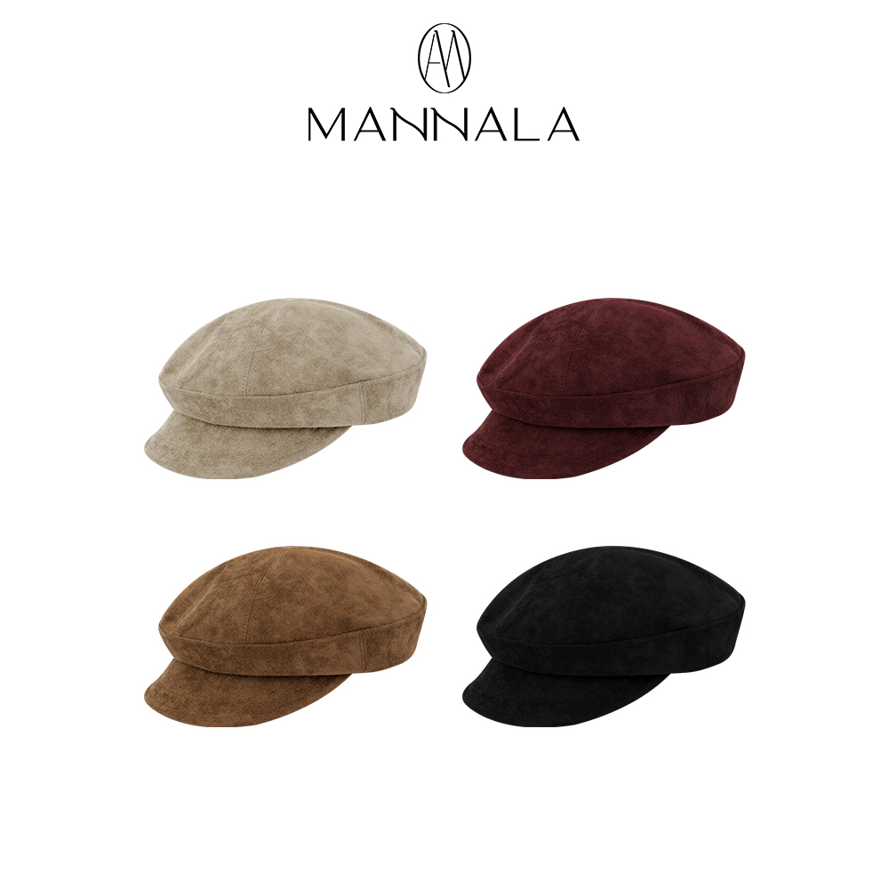 MANNALA丨复古百搭反绒质感buff实用造型感麂皮报童帽贝雷帽Q0246