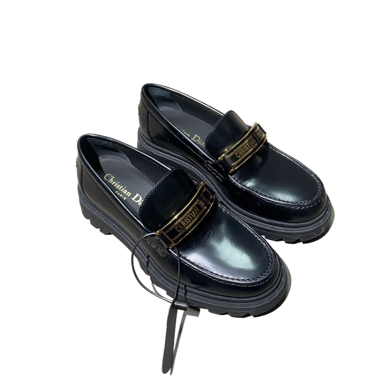 95新 DIOR/迪奥 35码  黑色乐福鞋  re9408