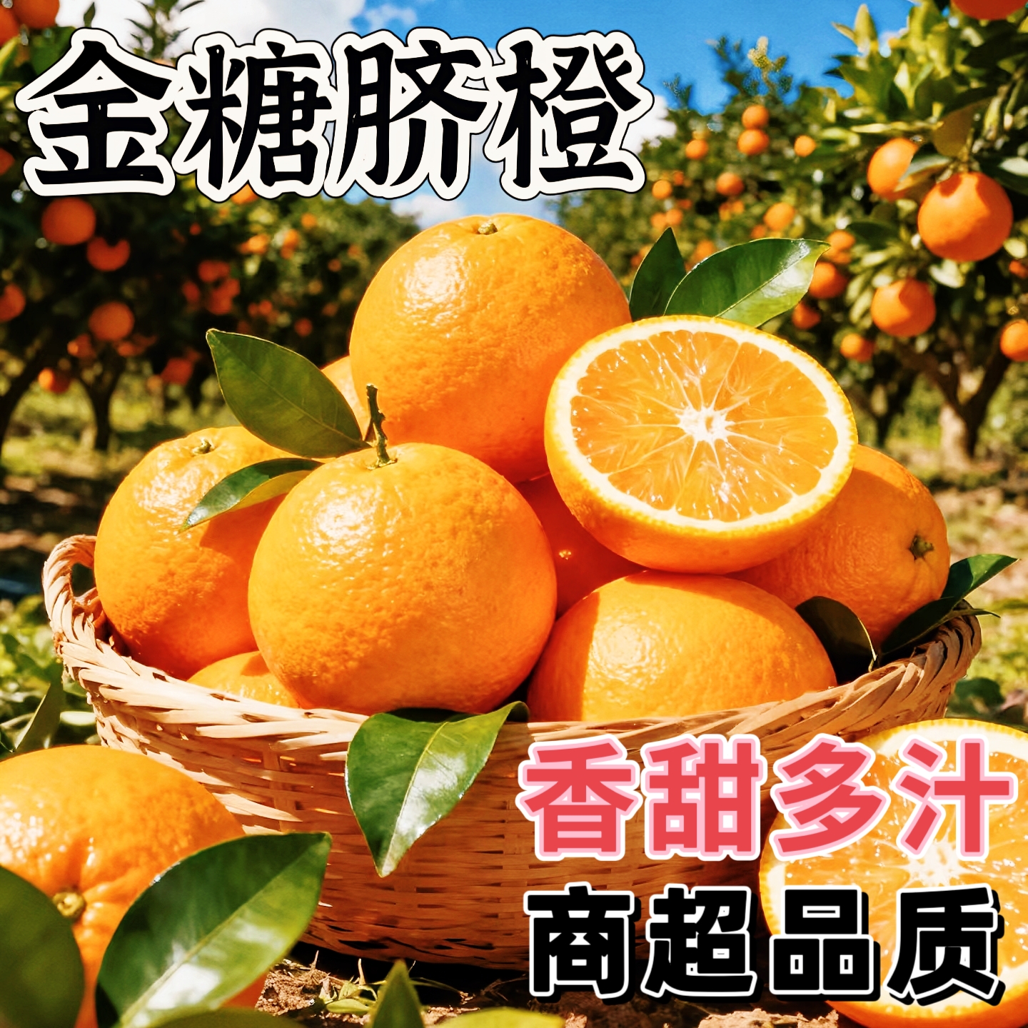 （金糖脐橙）正宗四川金糖脐橙现摘现采爆甜多汁果肉细腻新鲜四川 A