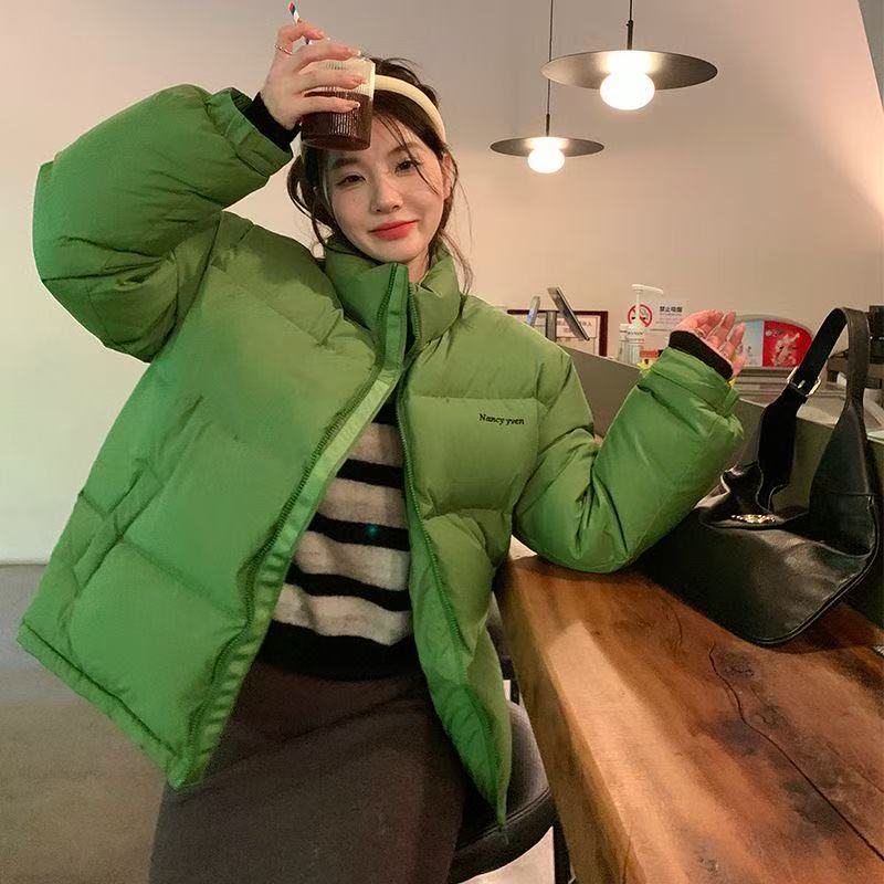 （翠花宠粉）厚款男友风短款防水女立领连帽休闲秋冬小个子
