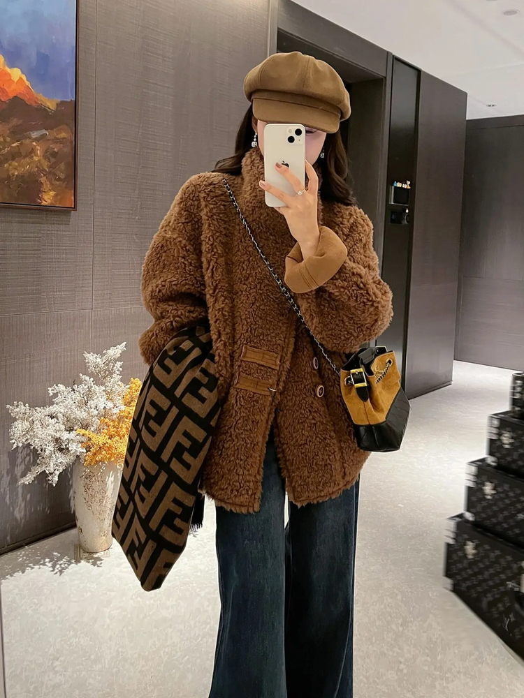 保暖立领女冬季休闲风圆领短外套秋冬加绒休闲