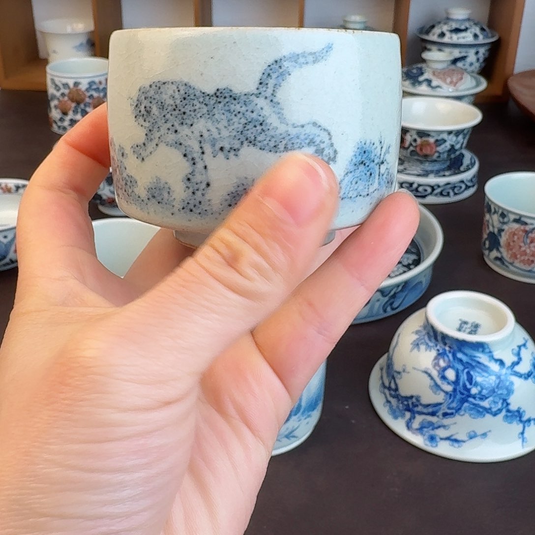 景德镇清风瓷影手工手绘茶具