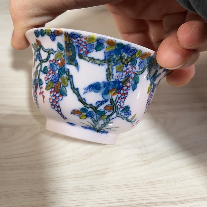 瓷片景德镇陶瓷杯子。红。