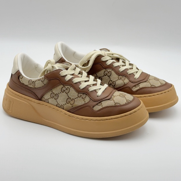 95新 GUCCI/古驰 /38码98新/棕色饼干鞋/00707