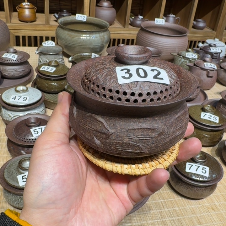 杯粗瓷茶具素胎无釉盖碗