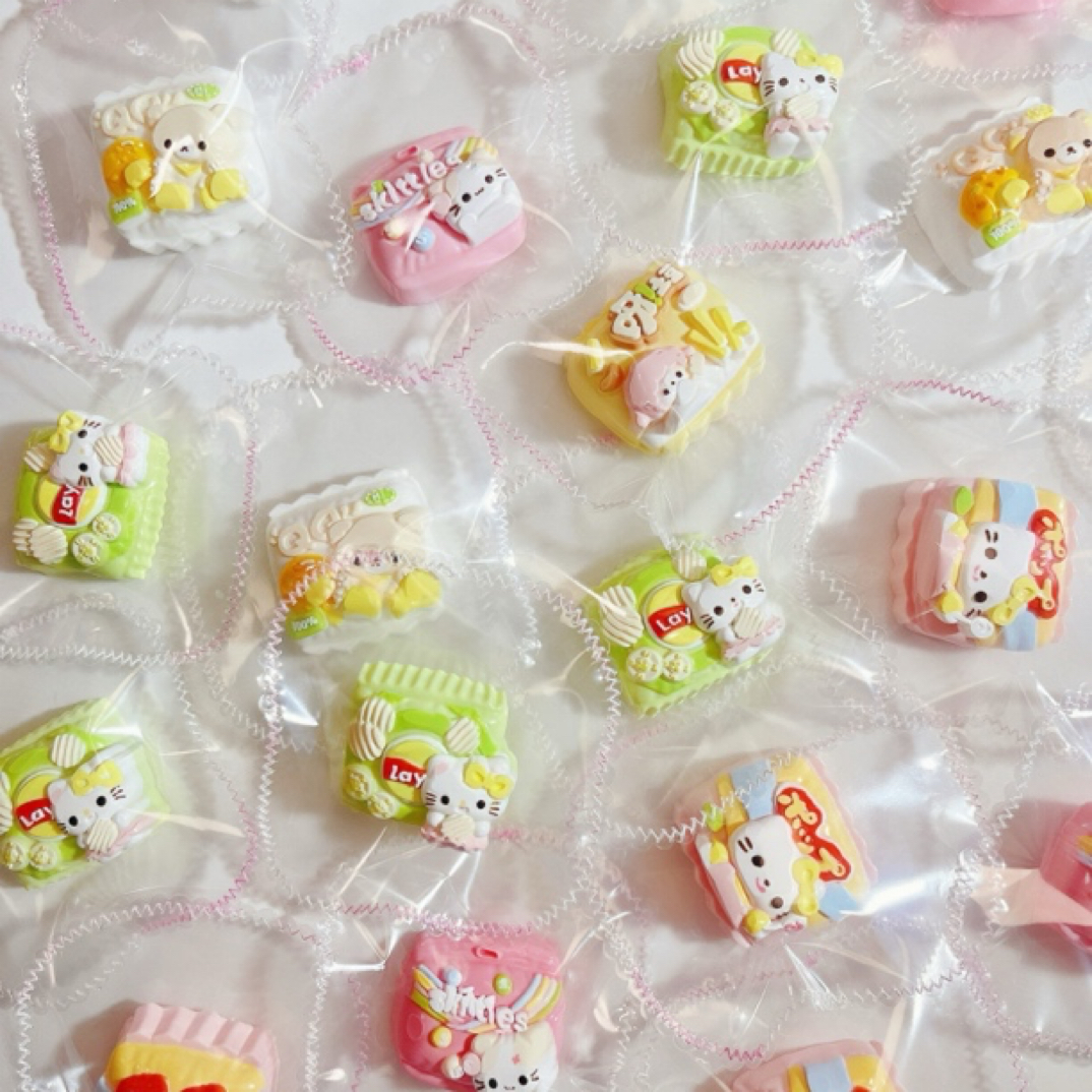 零食袋捏捏乐中嘎3-4CM奶油泥软fufu手感食品硅胶手作解压玩具