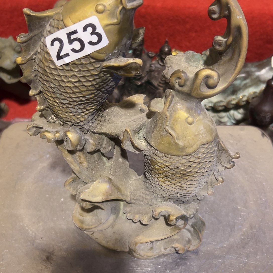 黑***员黄铜摆件，文房摆件