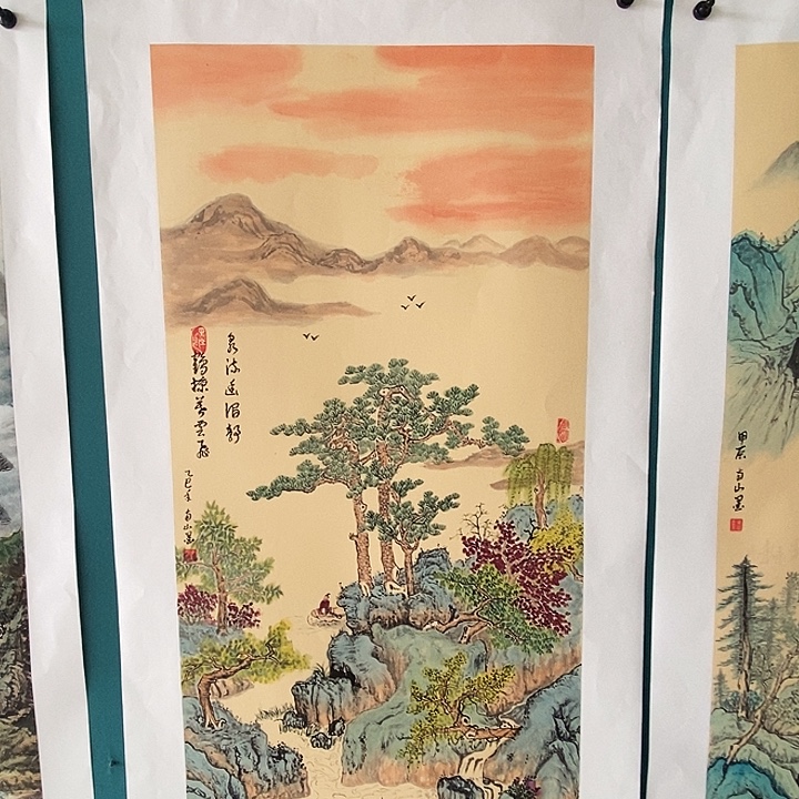 国画三尺手绘山水