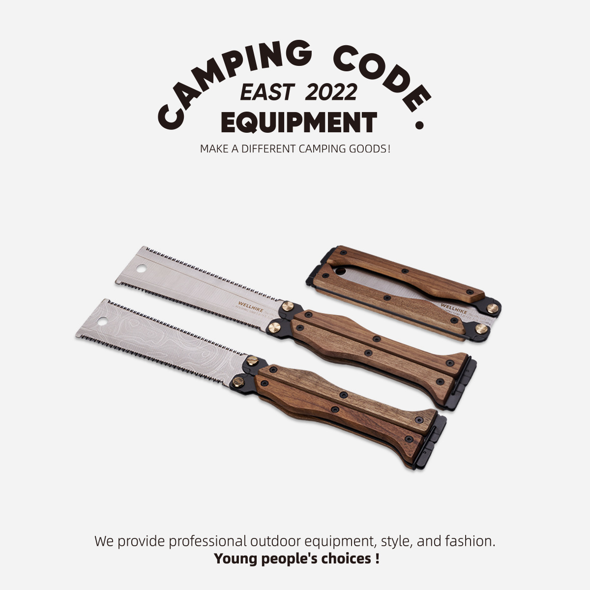 跨境户外露营手锯折叠锯手工木工锯BC蝴蝶锯DIY露营锯木头胡桃木