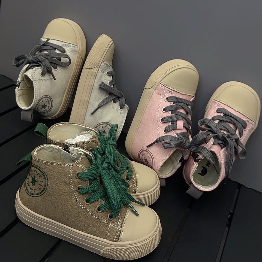 【春款】儿童糖果色高帮帆布鞋 8886