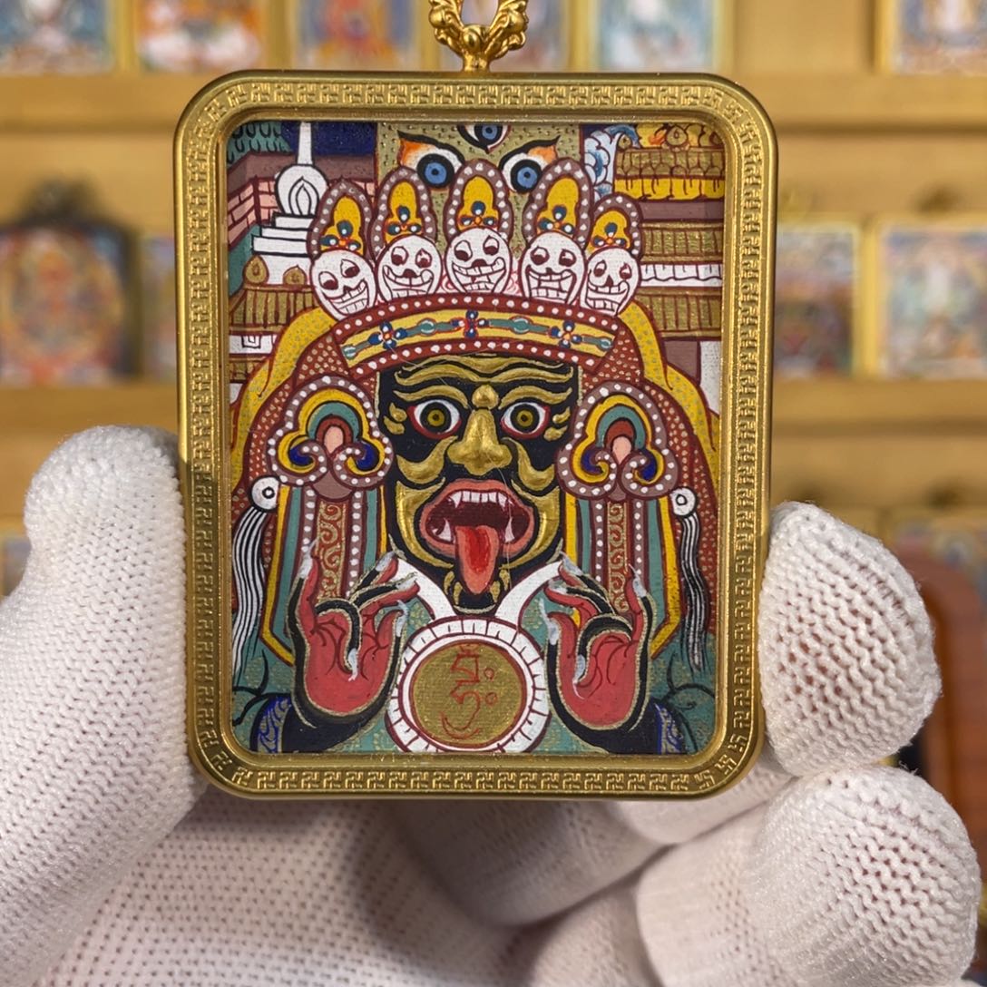 吊坠玄烨精品纯手绘扎基拉姆4✖️5随身唐卡
