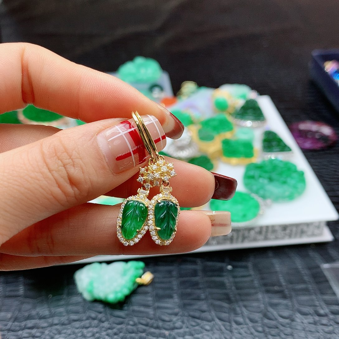 【闪购商品】翡翠耳饰银S925镶嵌，