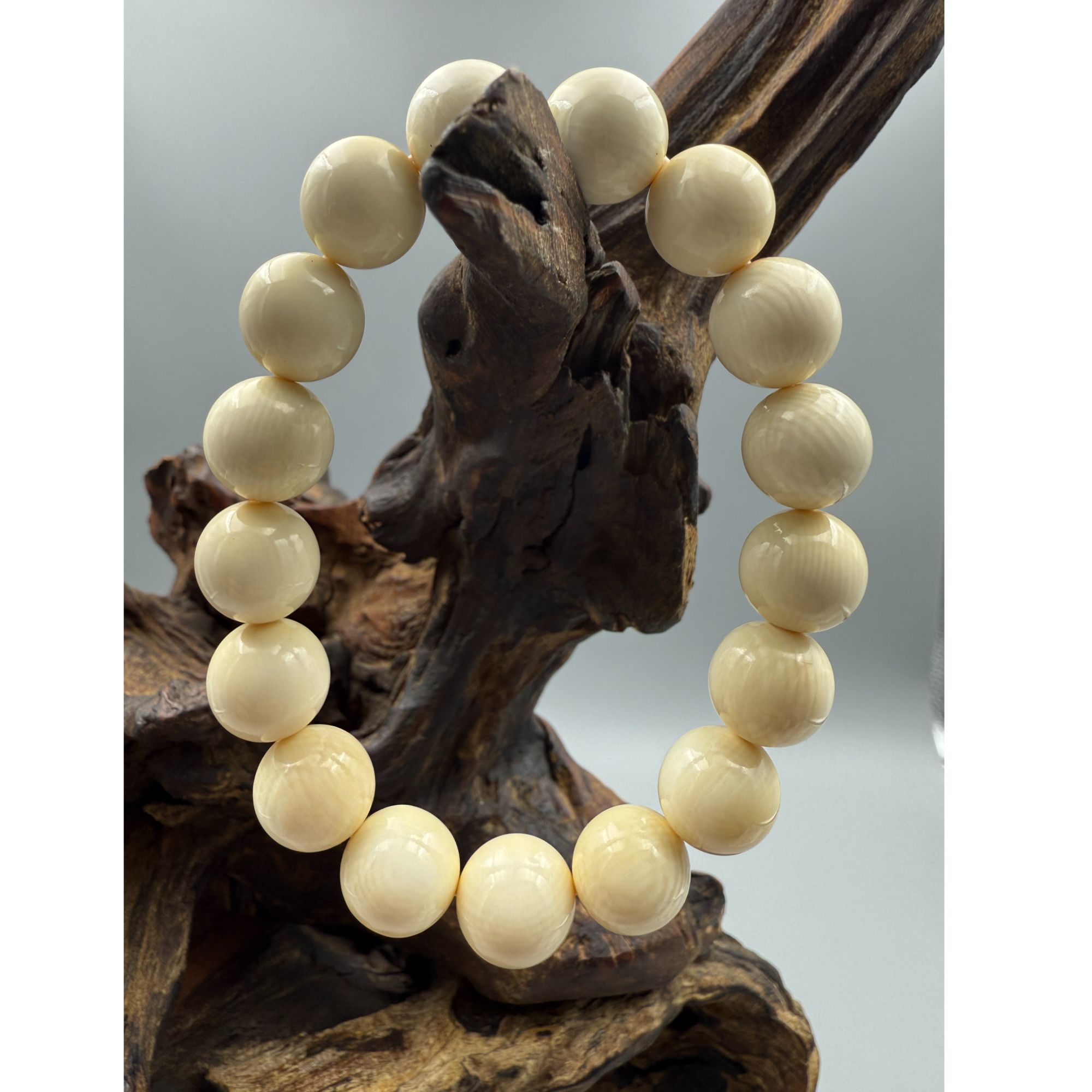 M50796  天然猛犸手串 尺寸 12*12mm 克重27g 克价16/g