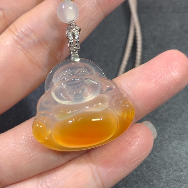 玛瑙/玉髓银S925镶嵌颈饰