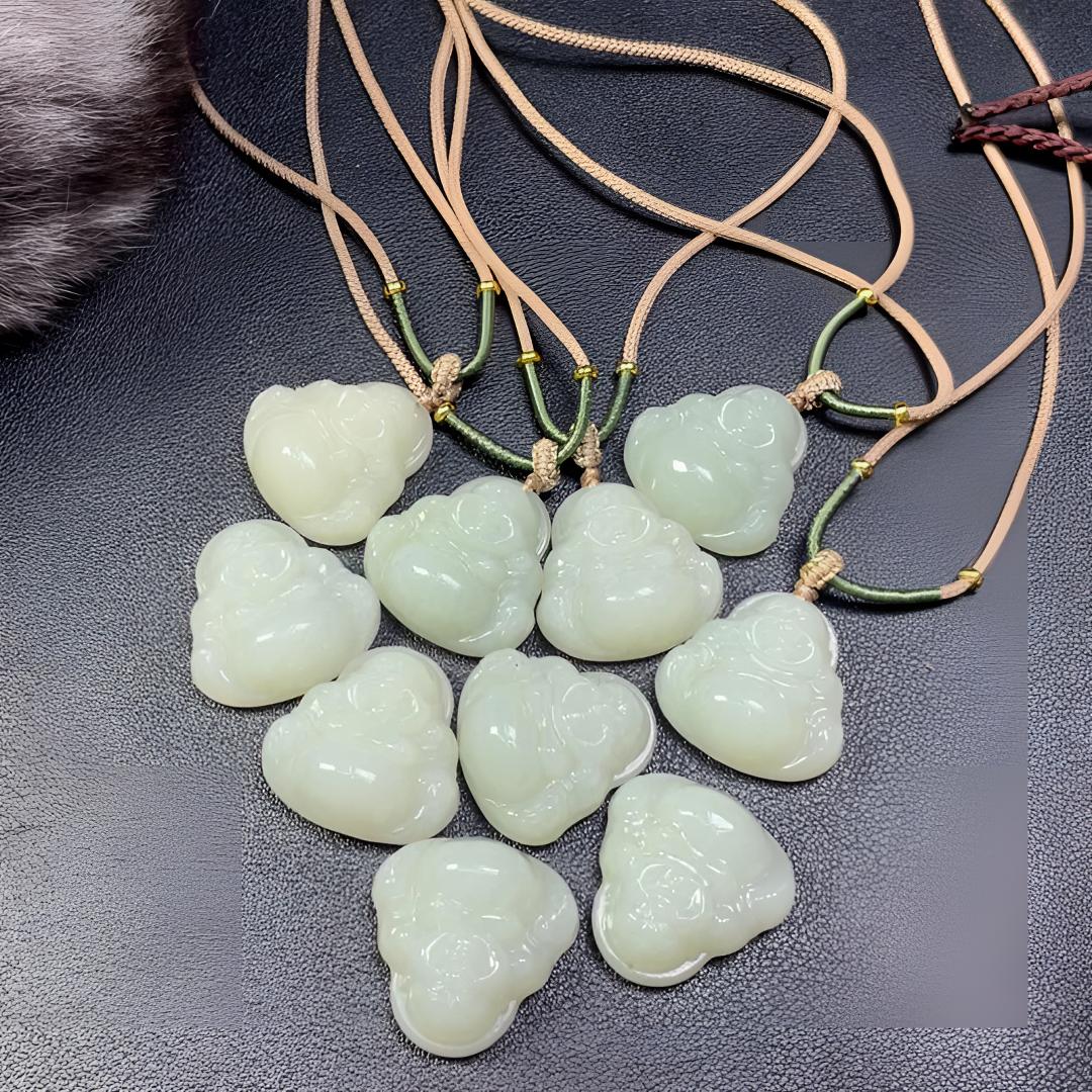 新疆老坑和田玉白玉约28mm佛公需包容（多样性发一件）