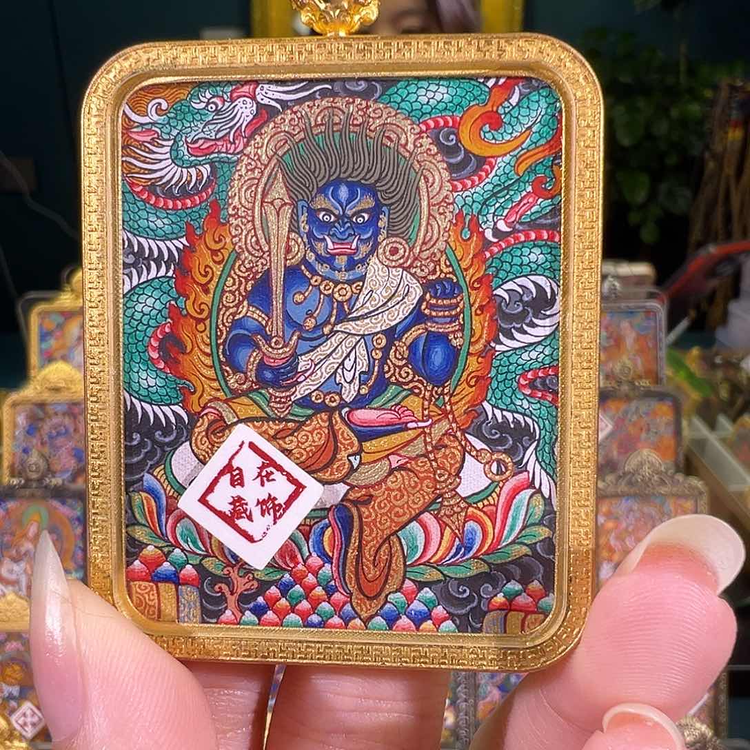 吊坠不动明王热贡纯手绘唐卡