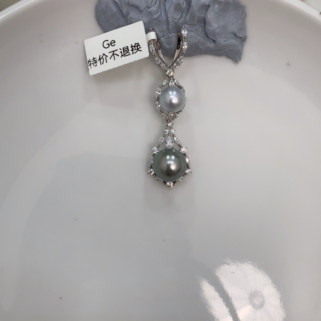 银S925镶嵌颈饰海水珍珠海水珍珠吊坠10-13.2丸 福利款不退不换