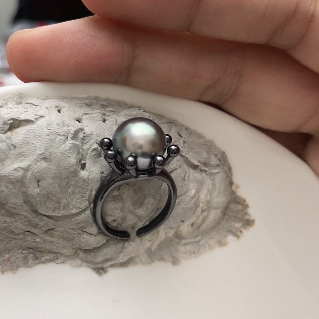 银S925镶嵌海水珍珠戒指
