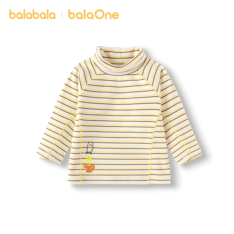 【balaOne】巴拉巴拉童装儿童长袖t恤男女童2025冬季新款打底衫发热
