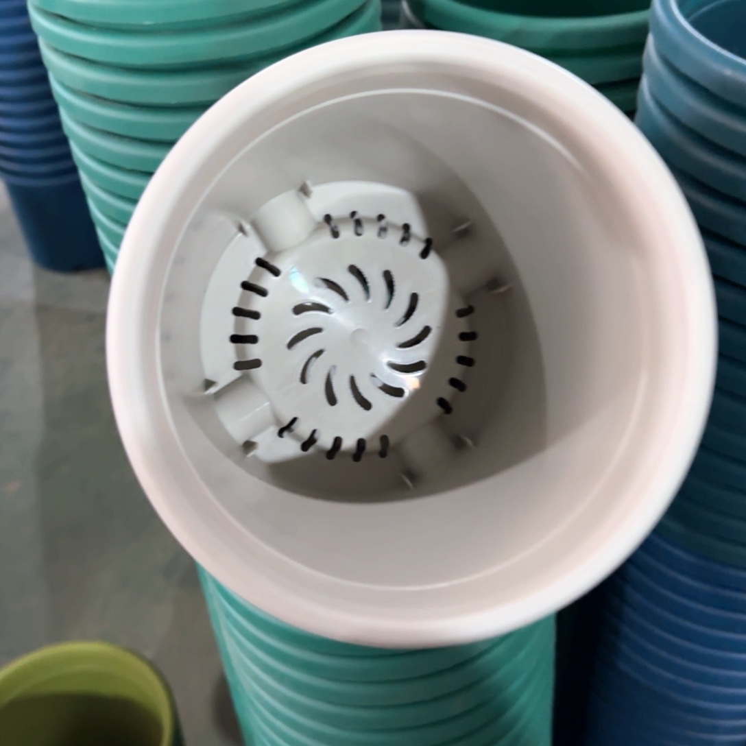 树脂四季盆2#无拖灰白微瑕13