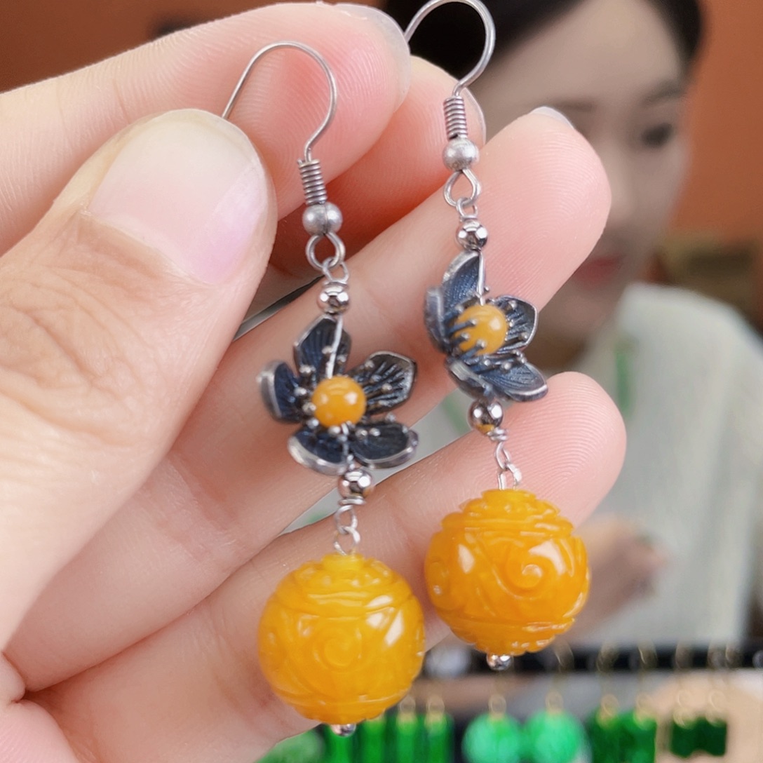 翡翠未镶嵌耳饰饰品