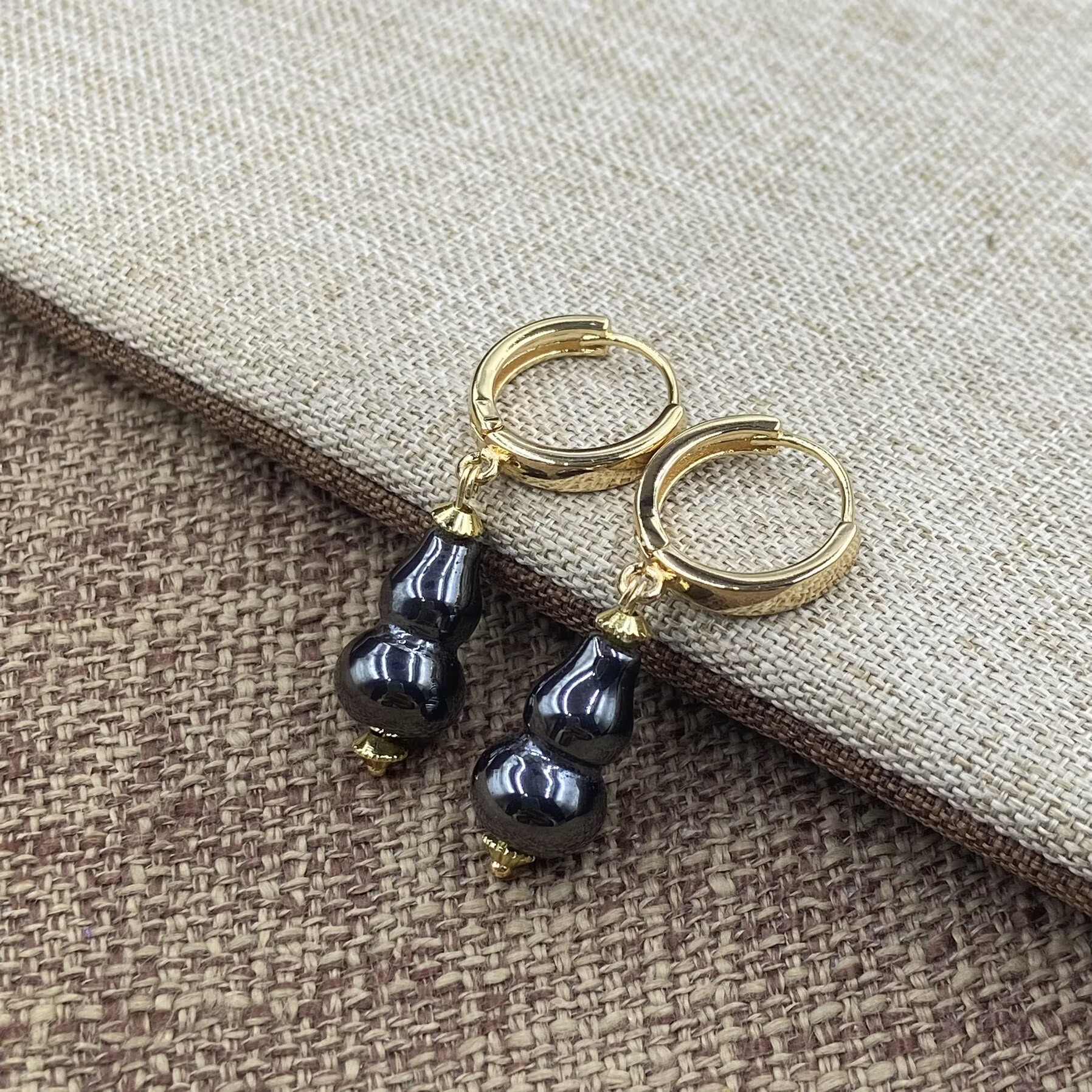 非金属珐琅耳饰 6232  经典黑色长款耳饰百搭气质