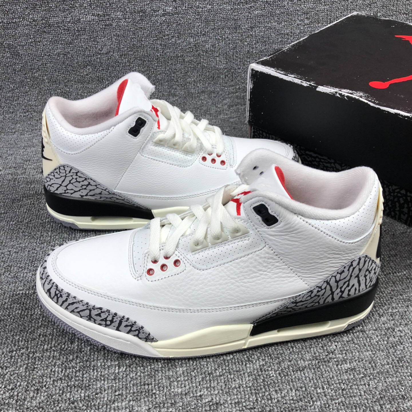 莆田乔3篮球鞋复刻白水泥防滑耐磨中帮休闲运动鞋男女户外训练鞋